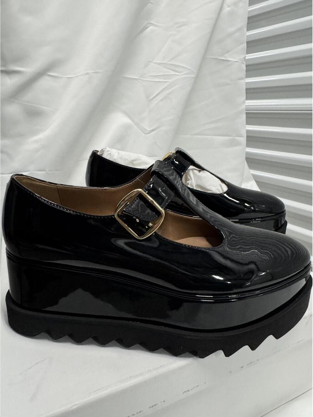 Stella McCartney Black Patent Leather Platform Mary Jane Shoes-Italian 38 - Picture 4 of 9